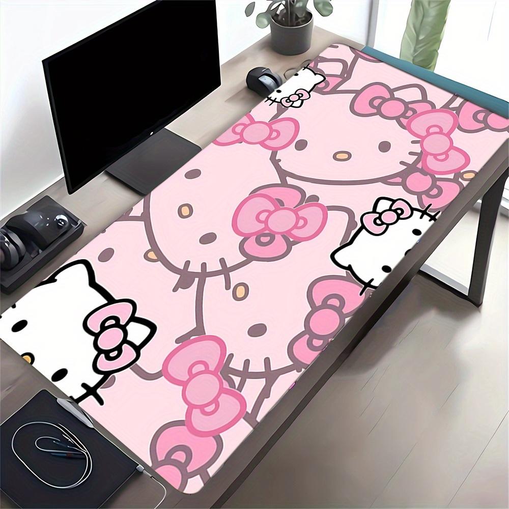 Hello Kitty, Pink Bow Themed XXL Mouse Pad - Non-slip Rubber Desk Mat for Gaming and Office Use, Multi-Function Keyboard and Mouse Pad, Idea