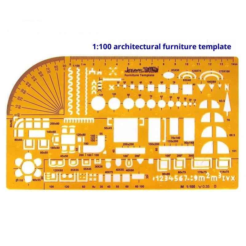 Template Measuring Ruler Circular Oval Ruler Durable K Resin Drawing Design Furniture Architect Template Drafting Ruler