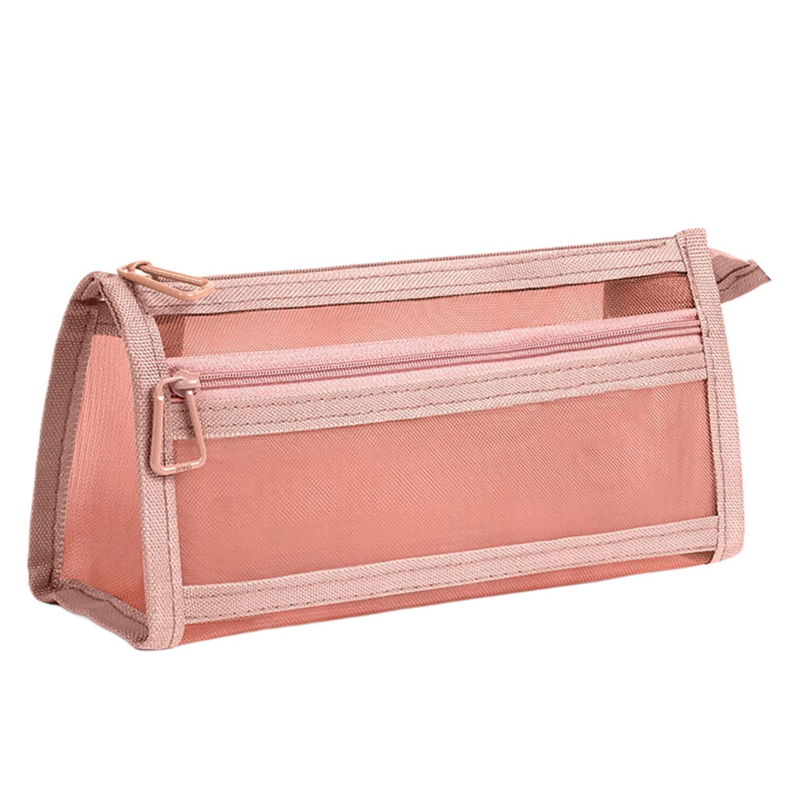 

Прозрачный пенал с двумя слоями сетчатый пенал сетчатая сумка большой емкости сумка для ручек школьные принадлежности для девочек розовый