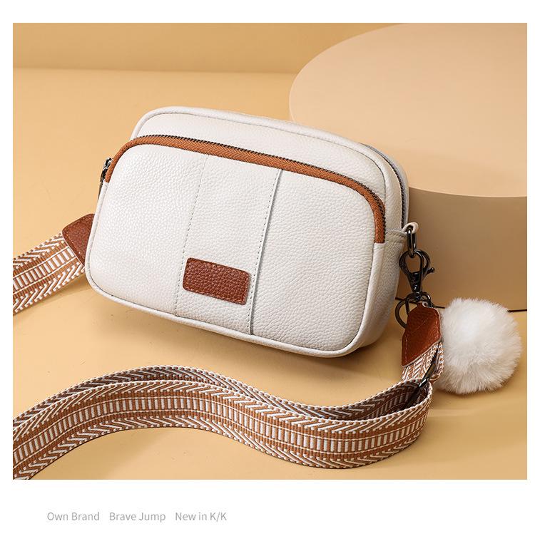 Women's Genuine Leather Shoulder & Crossbody Bag - Fashionable Solid Color, Small Square Design