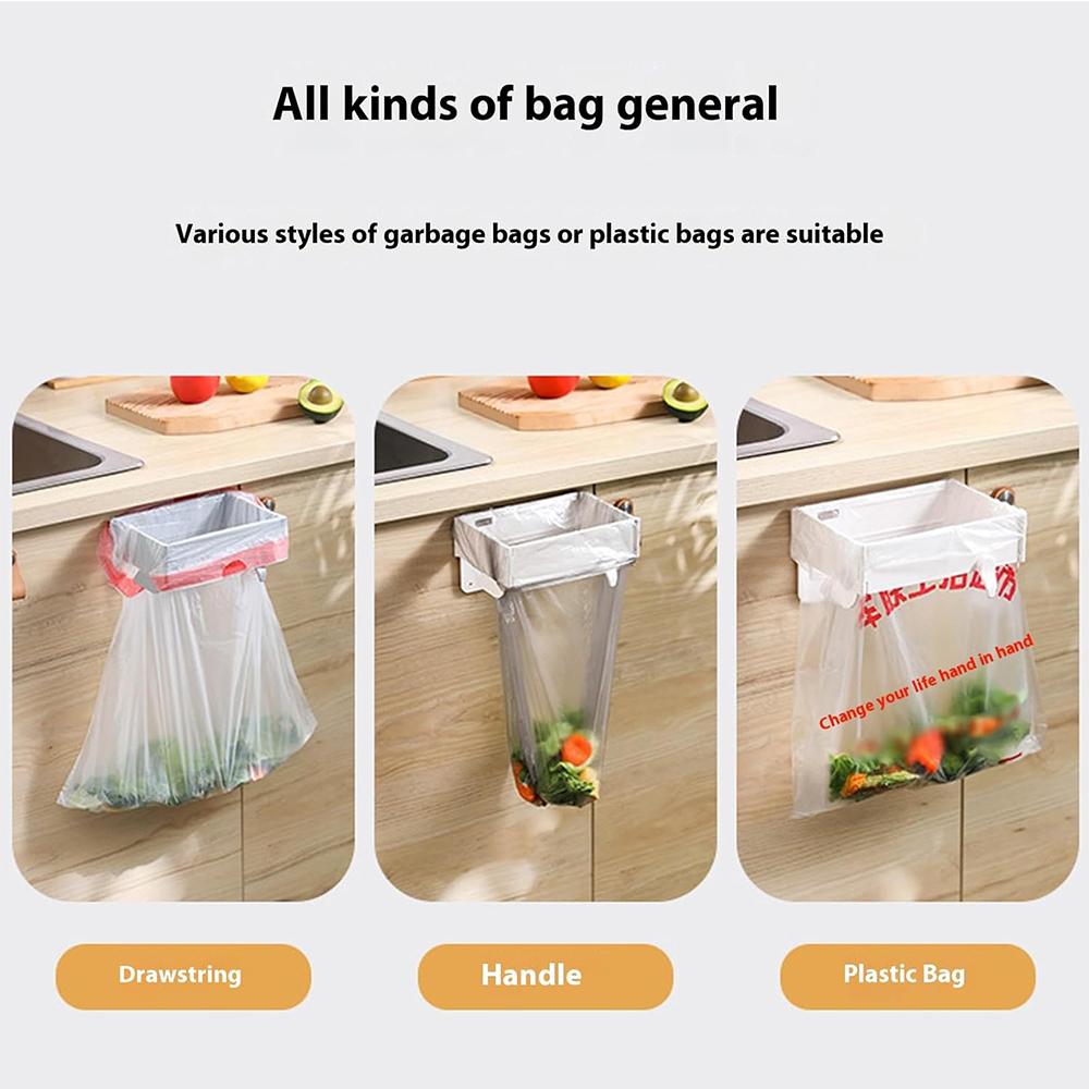 Foldable Trash Rack Kitchen Trash Organizer Multifunctional Portable Hanging Trash Holder Garbage Bag Holder ,bathroom Shelf, Toilet Trash Can