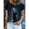 Stylish Simple Animal Short Sleeve Printed Top Comfortable T-Shirts Women’s