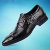 Mens Formal Crocodile Shoes Big Size Buckle Leather Shoes for Men Stylish Dress Shoes