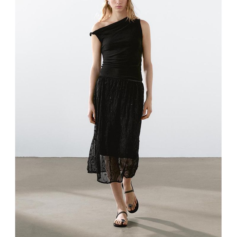 Summer New Arrival Women's Clothing Stylish Normcore Cotton Silm Ruched One-Shoulder Cold-Shoulder T-shirt Tops 6891109