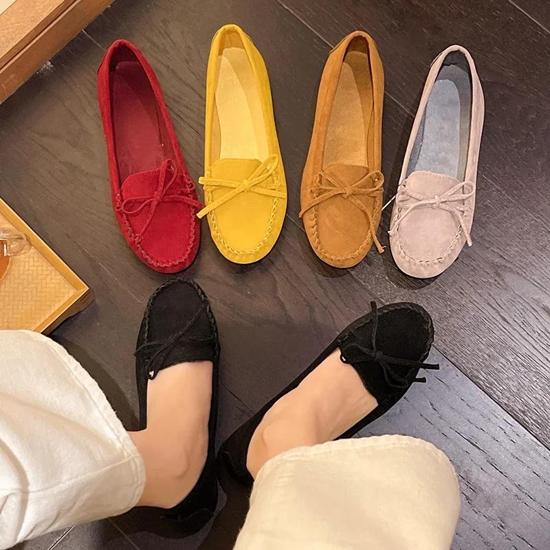 Woman Trend Casual Lofers Women's Flat Shoes Ladies Elegant Butterfly-Knot Comfortable Women Soft Classic Office Shoes