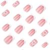 24 Pieces Hot-selling Summer 3D White Flower Wearing Nail French White Medium and Short Square Nail Nail Piece