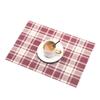 4pcs/set Plaid Placemats Set 45x30cm PVC Non-Slip Heat Insulating Table Mats Rectangular Table Mats Coasters Desktop Decoration