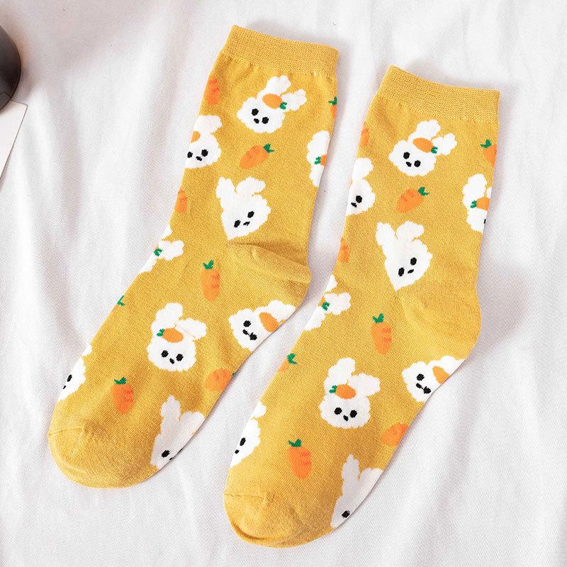 

Кавайные мультяшные носки с животными: медведь, собака, для женщин, хлопок, в японском и корейском стиле, весна-осень, забавные носки для женщин 12801 EUR35-40
