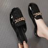 Baotou Half Slippers Women's Summer New Mesh Rotund Heel Medium Heel Versatile Comfortable Soft Bottom Cool Slippers Women's Outer Wear