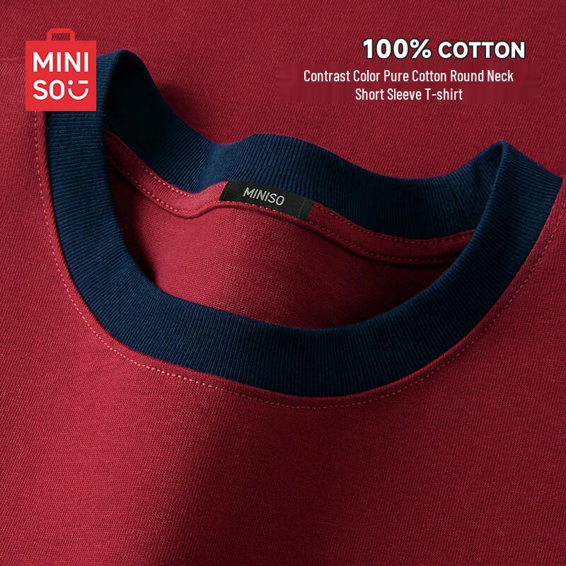 MINISO Men s Casual Short Sleeve Cotton T-Shirt 2XL