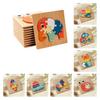 Wooden 3d Puzzle Cognitive Animal Traffic Shapes Matching Blocks For Early Education
