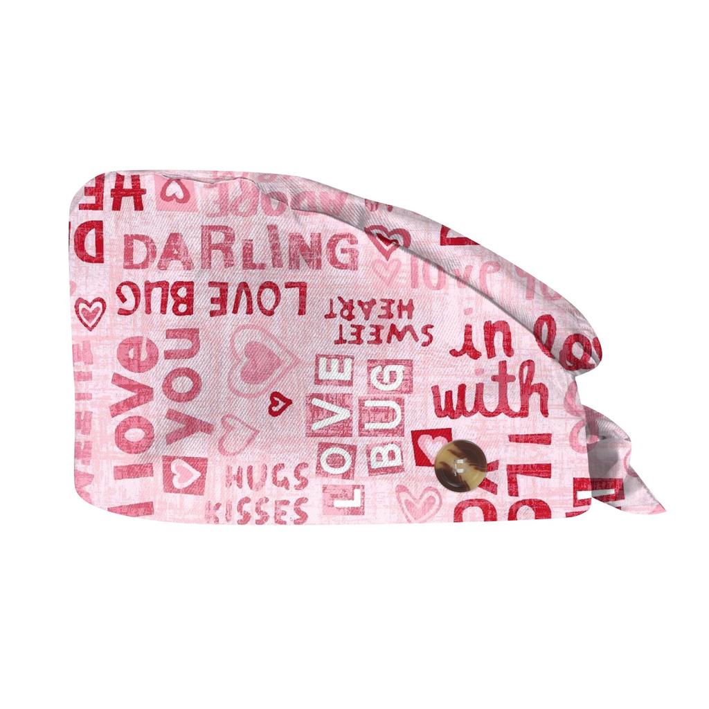 Fashion Valentine's Day Print Work Hat Casual Wash Hat Bag Cap