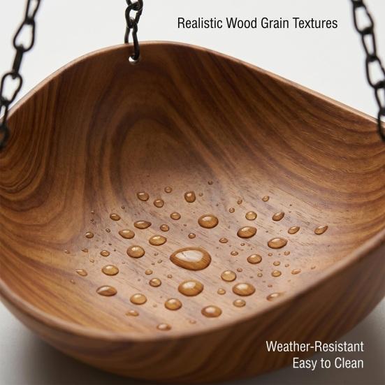 Yousheng Outdoor Bird Feeder, Garden Hanging Bird Feeder, 1 or 2 Bowls Backyard Bird Feeder for Wild Birds Patio Porch