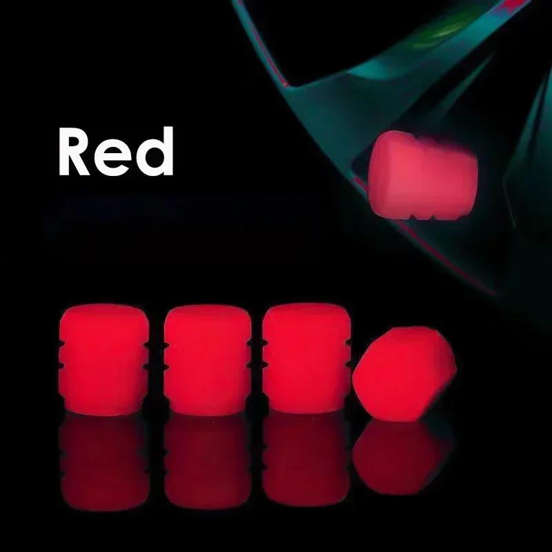 4Pcs Glow-in-the-Dark Tire Valve Caps Fluorescent Light Cover for Motorcycle Bicycle Car Truck Accessories