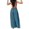 Damen Einfarbig Plissee Taille Locker Weites Bein Gerades Bein Hose
