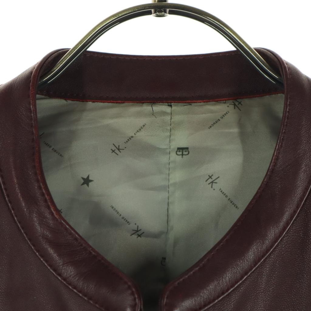 TAKEO KIKUCHI Long sleeve No-collar zip-up single leather jacket Men's Used