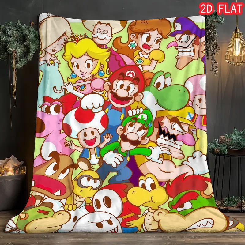 

Super Mario Cute Flannel Blanket Ultra Soft Lightweight Warm for Kids Bedroom Nursery Room Decor THW 75x90cm