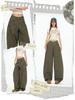 Army Green Retro Wide-Leg Scimitar Jeans with Large Pockets for Women - Summer/Autumn 2025 Collection