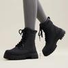 Fashion Female Shoes on Sale 2024 New Lace Up Women's Boots Winter Round Toe Warm Mixed Colors Short Barrel Low Heels Fashion Boots