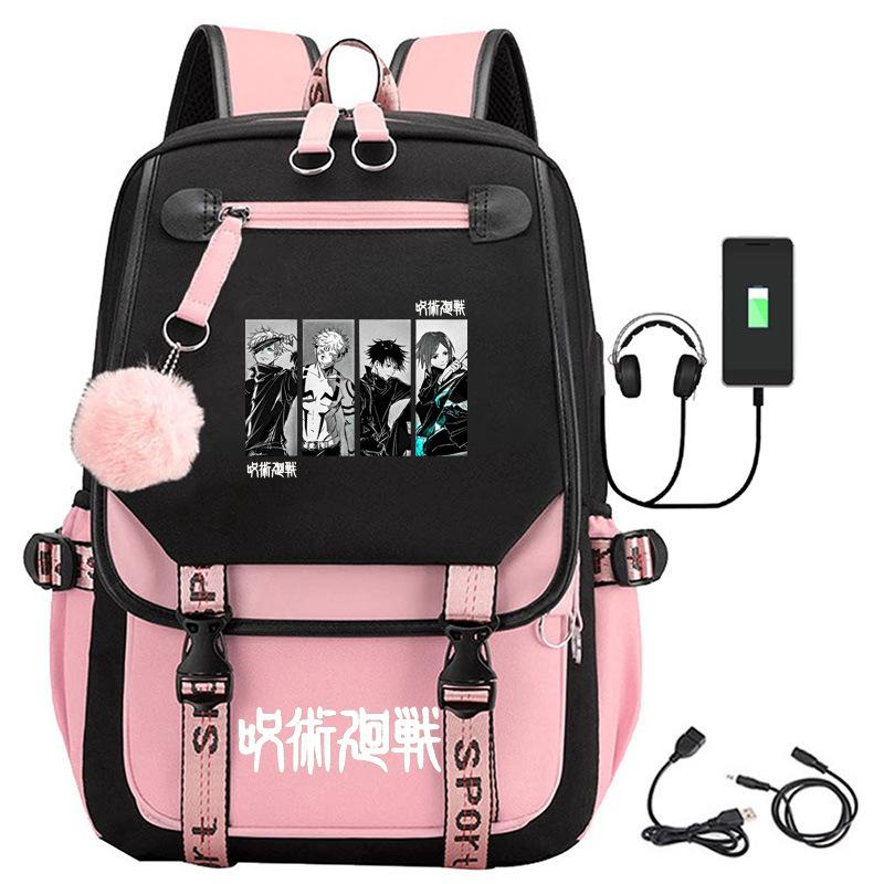 Animation Spell Return To Fight Peripheral Backpack Large Capacity Student Schoolbag Outdoor Travel Bag Multi-function Computer Bag