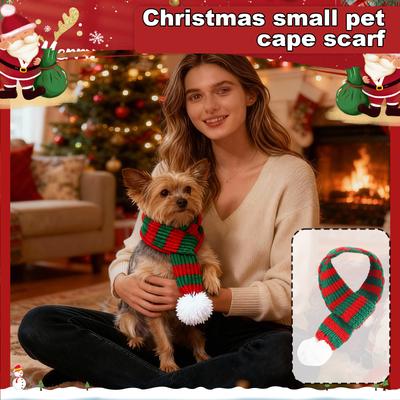 Pet Christmas Cape And Hat Holiday Set, Dog Transformation Outfit, Christmas Costume For Small Dogs
