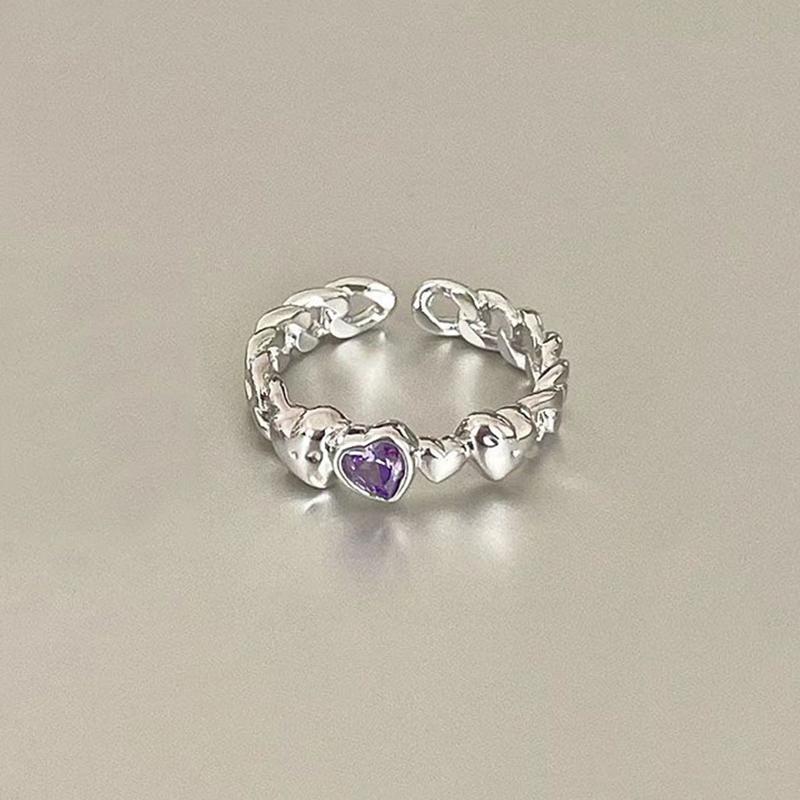 

Модные простые блестящие фиолетовые стразы, открывающиеся парные кольца для женщин и мужчин, винтажное регулируемое кольцо со звездой и кристаллами, ювелирные изделия для влюбленных A1