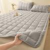1Pc Brushed Quilted Mattress Topper Singlequeenking Nonslip Solid Color Skinfriendly Plain Mattress Practical Household Product