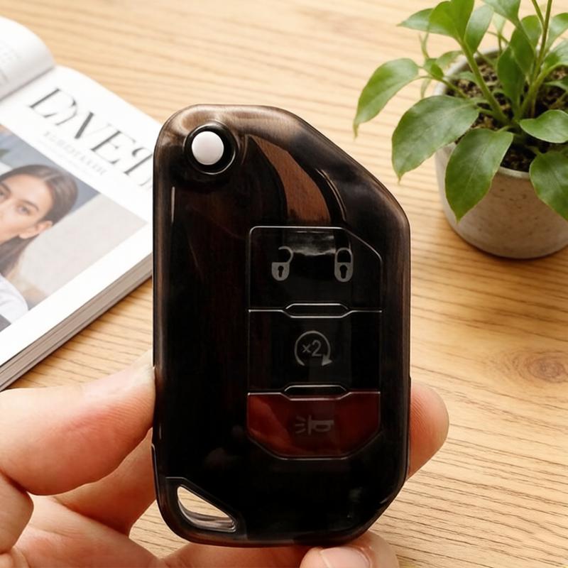 

Transparent Black Soft Tpu For Jeep Gladiator Jt Sahara Jlu Wrangler Jl Rubicon Remote Flip Car Key Case Cover Fob Bag Keychain