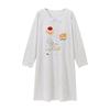 Spring & Autumn Maternity Slimming Long Sleeve Round Neck Princess Nightdress with Breast Pads, Wearable Outdoors