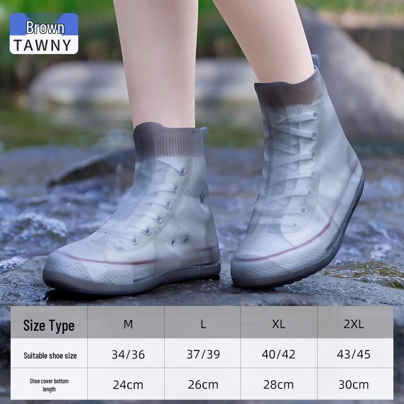 Unisex Waterproof Non-Slip Silicone Rain Boots - Wear-Resistant Overshoes for Mountaineering