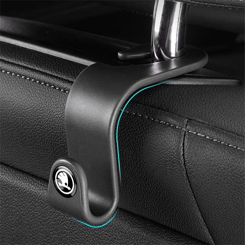 NYDM6 Car Headrest Hooks Seat Back Organizer Holder Clips Auto Fastener Hook For Skoda Rapid Scala Kodiaq Fabia Kamiq Karoq Octavia