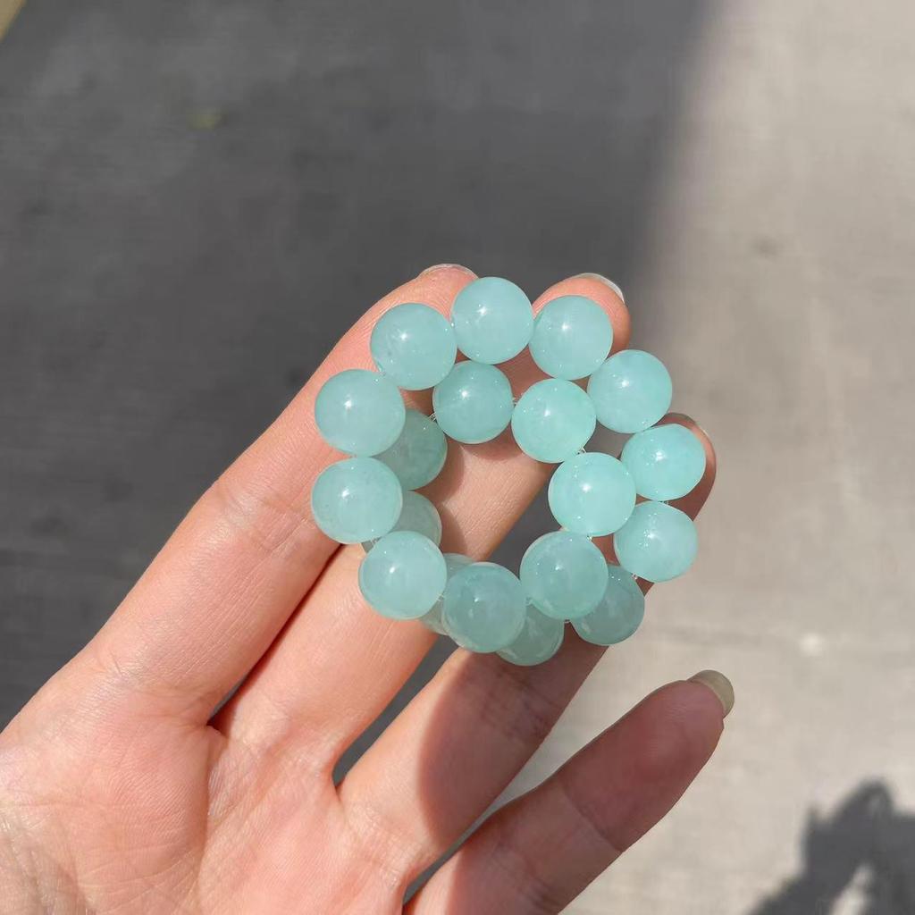 Ice White Jade Wenwan Bracelet: Soft Gradient Pink- Student Edition, Round Beads