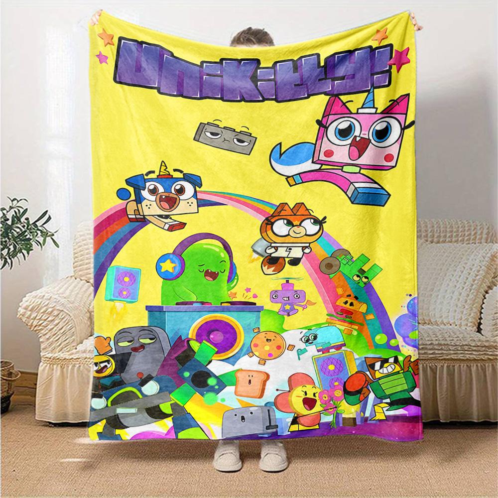 Unikitty Adventure Quest Flannel Blanket Super Soft Warm Cozy Blanket For Sofa Bed Office Travel Allseason Home Decor Gift