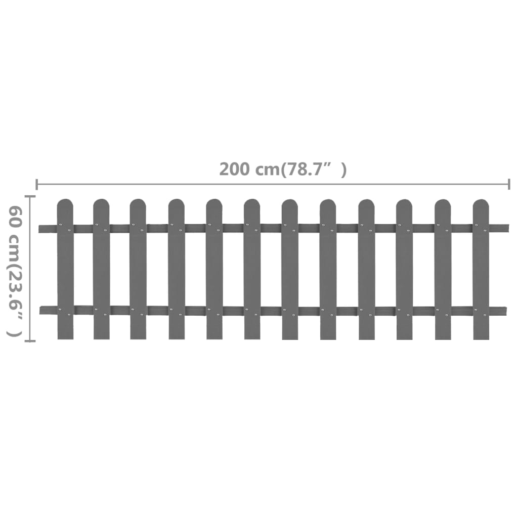 WPC Slatted Fence 200 x 60 cm