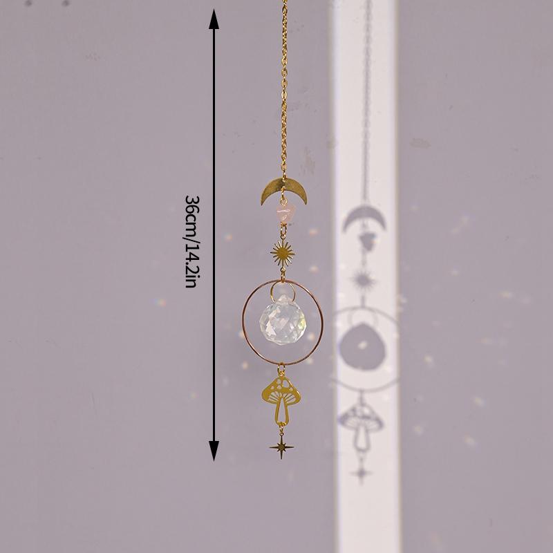 Garden Wind Chime Suncatcher Hanging Crystal Moon Catcher Pendants Rainbow Prism Wind Spinner Rainbow Maker Home Garden Decor