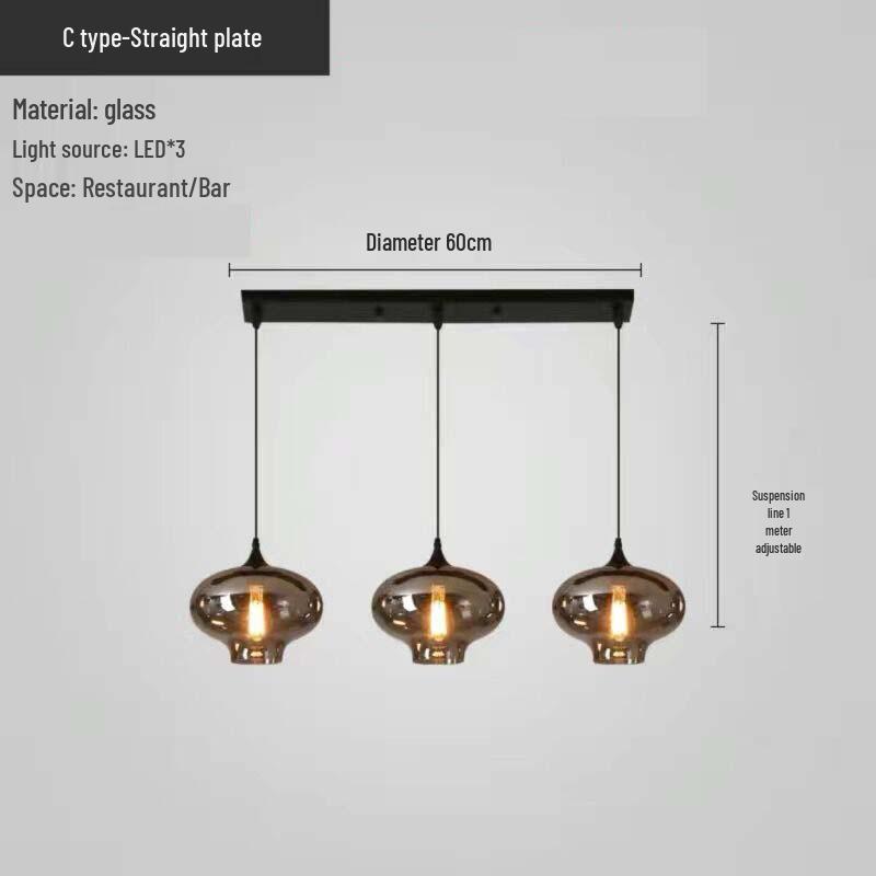 Modern Multi-Head Glass Chandelier Pendant for Dining Room