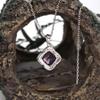 925 sterling silver pendant necklace Created square 8.0mm color change Alexander nano  fine jewelry for women’sengagement