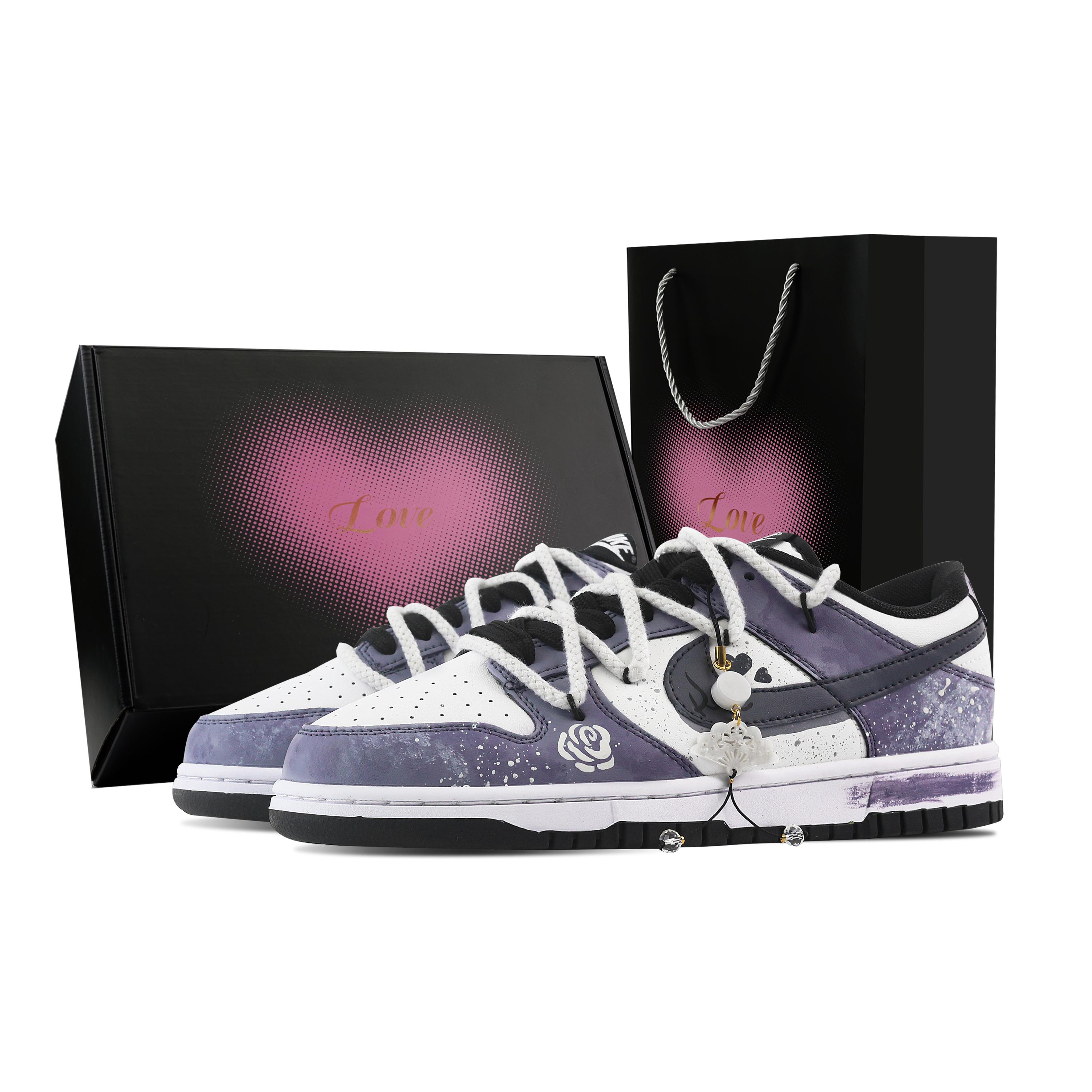 

Nike Dunk Paris Rose, Heart Box Abrasion Resistant Low top Skateboard Shoes Unisex Purple DD1391-100(Team529--) 42