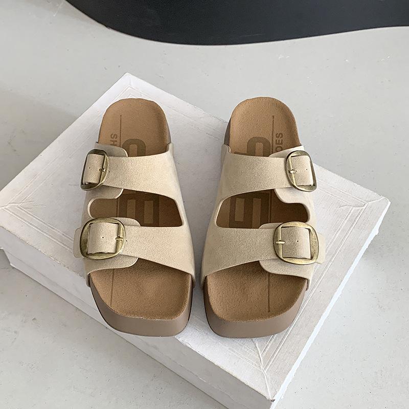 Cool slippers women's summer wear new high-value thick-bottomed versatile beach slippers