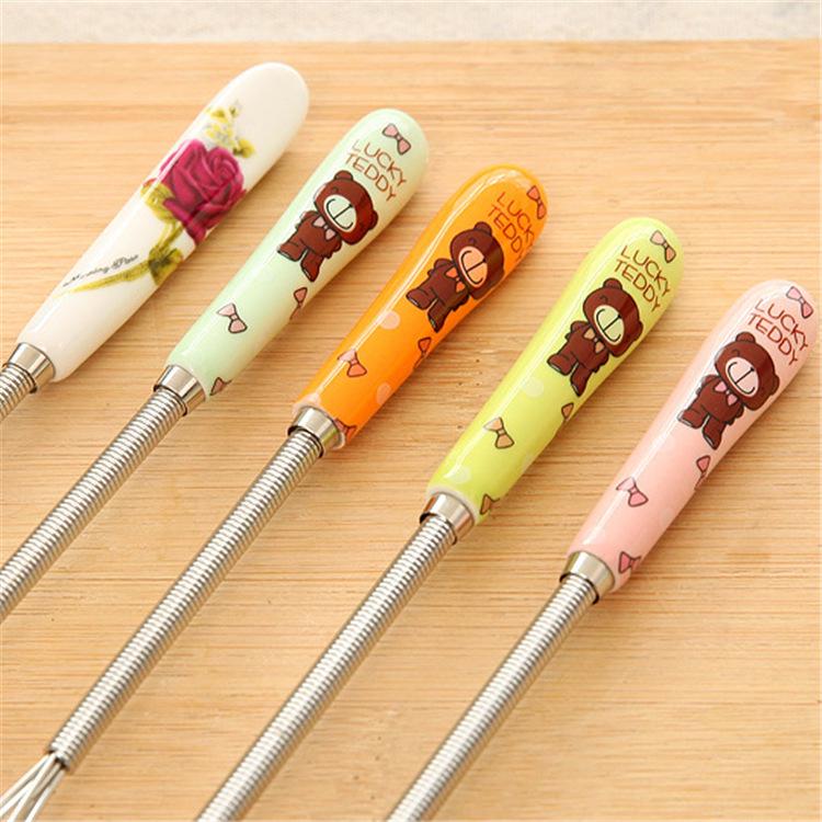 Ceramic Handle Cute Bear Egg Beater - Stainless Steel Whisk for Baking