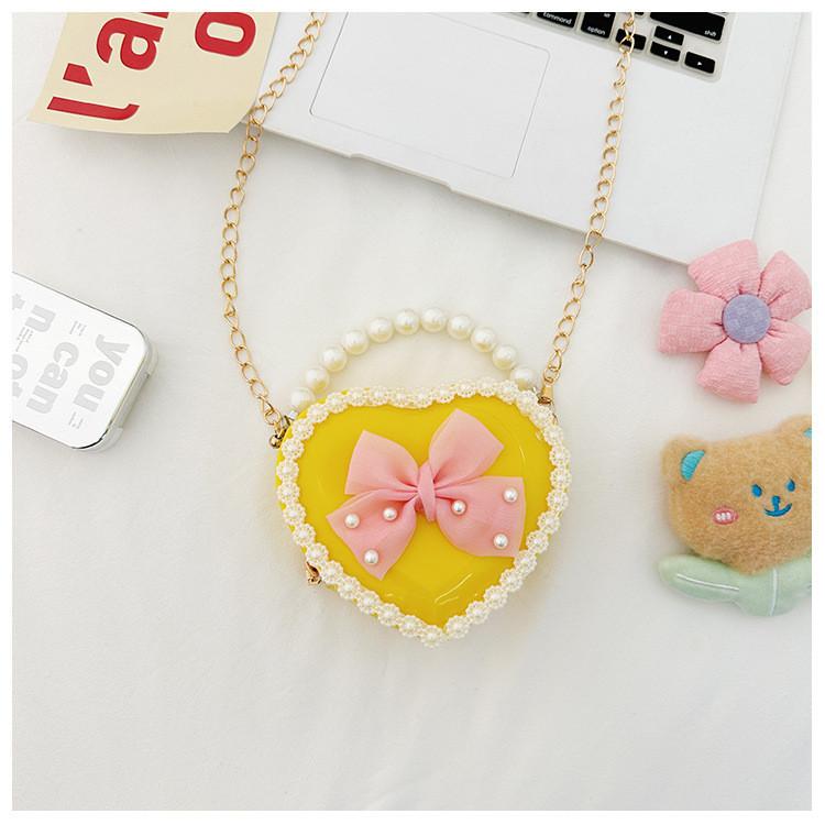 Stylish Mini Pearl Handbag For Kids With Adorable Bow Design In Multiple Colors