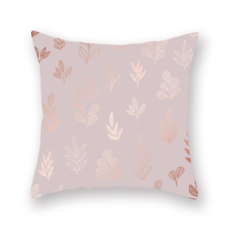 Decorative Pillow Case 45*45cm Pink Gold Geometry Polyester Home Decoration Car Cushion Cover Sofa Throw Pillowcase Square