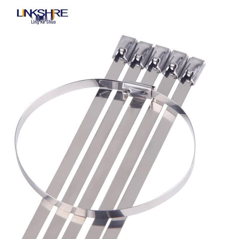 LINKSHIRE 201 Stainless Steel Ball-Lock Cable Ties, 100 Pack
