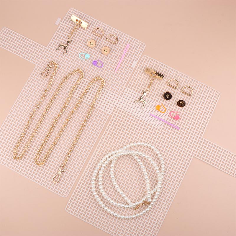 Auxiliary Weaving Plastic Mesh Kit Diy Weaving Material Plastic Grid Handbag Net Cover Handmade Diy Bag Accessories