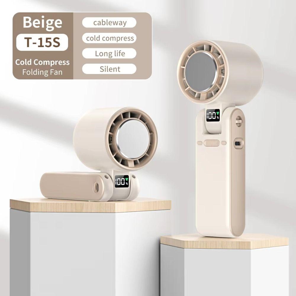 LED Display Portable Fan Powerful Handheld Electric Fan Turbo Quiet Fan  Home Use