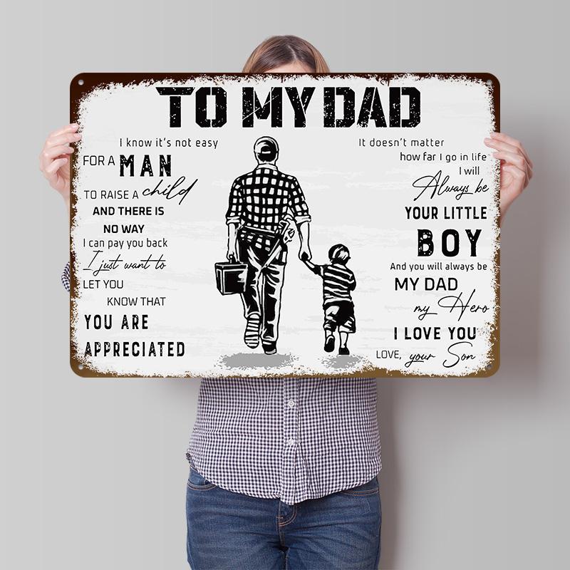 To My Dad Plumber Tin Poster Customized Wall Art Retro Vintage Metal Signs for Fans Room Custom Plate Decoration Aesthetic House
