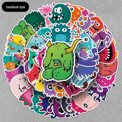 50pcs Cute Little Monster Waterproof Stickers for Journal, Planner, Phone, Suitcase, and Notebook Decoration