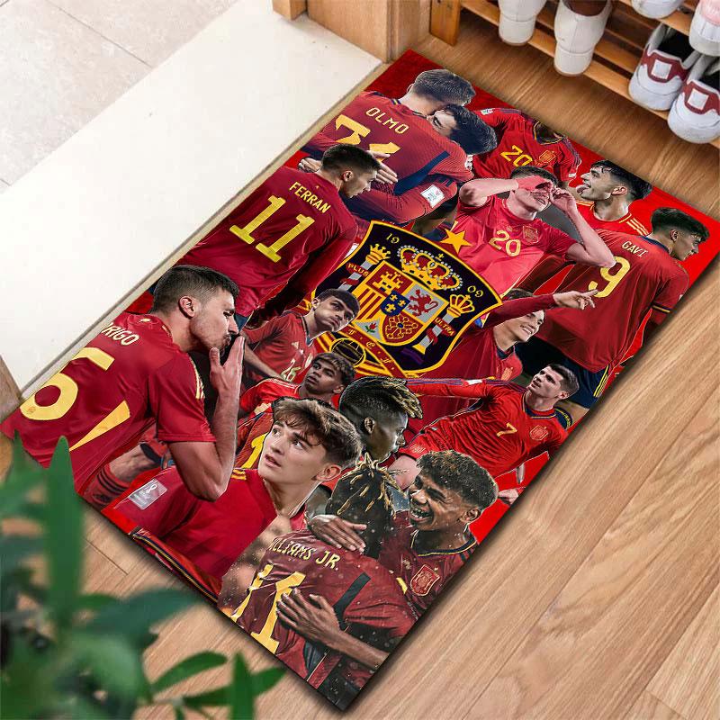 Spain National Football Team Carpet Rug for Living Room Bedroom Home Sofa Decoration,Kids play Non-slip Floor Mat