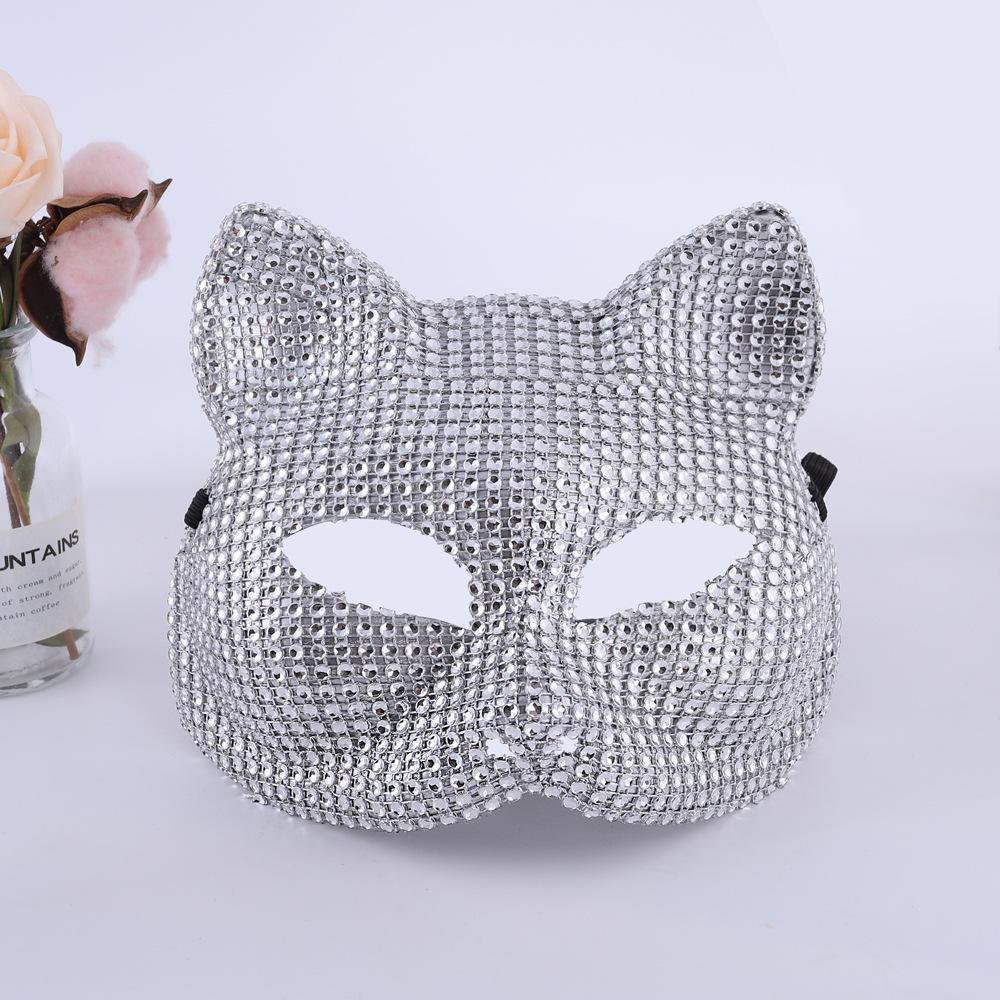 Rhinestone Halloween Masquerade Mask - Sparkling Half-Face Party Mask Fashion Accessory