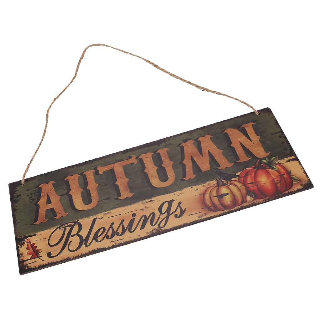 Hölzernes Türhängeplakat mit Kürbis-Sonnenblumen-Muster für Innen- und Außendekoration JM00936